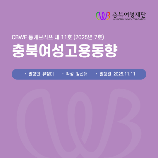 CBWF 통계브리프 제11호 충북인구가족동향