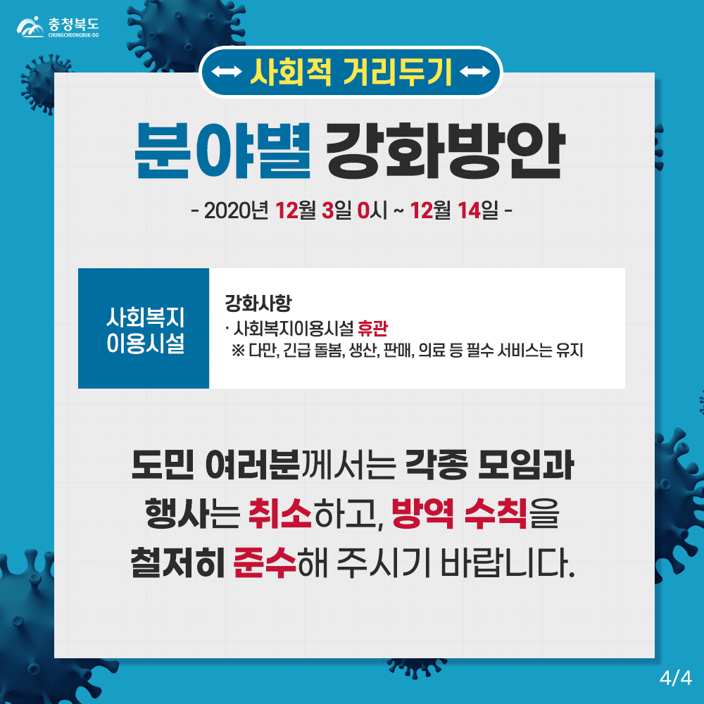 코로나확산방지를 위한 사회적거리두기 분야별 강화 방안 [첨부 이미지4]