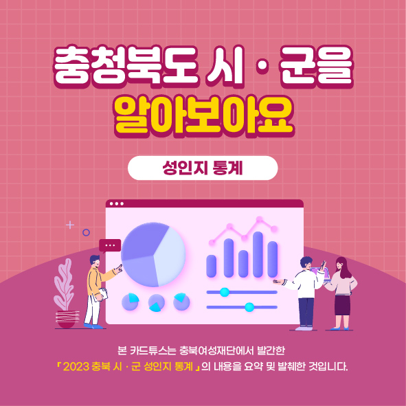 (정치 및 사회참여, 복지)도표로 보는 2023 충북 시ㆍ군별 성인지 통계
