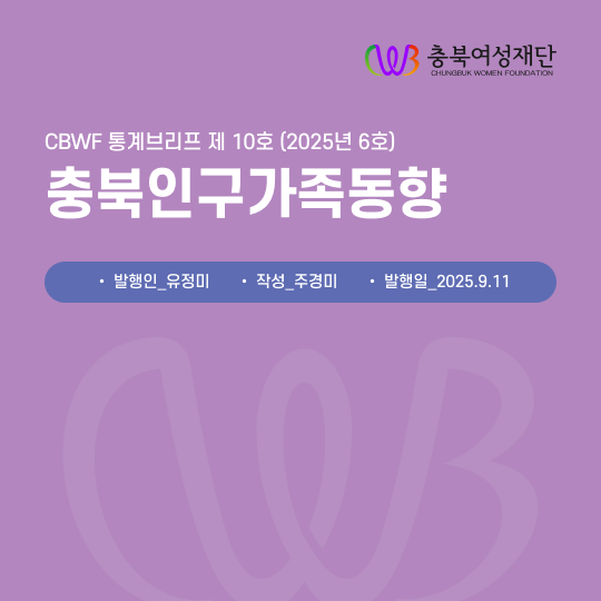 CBWF 통계브리프 제10호 충북인구가족동향