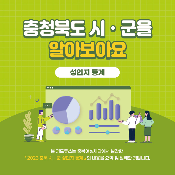 (문화, 안전과 환경)도표로 보는 2023 충북 시ㆍ군별 성인지 통계